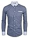 TAM WARE Mens Classic Vertical Striped Fake Pocket Longsleeve Shirt TWCMS01-BLACK-US S