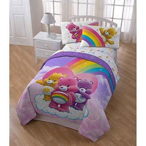 Osd 5pc Rainbow Care Bear Theme Comforter Twin Set Fun Color