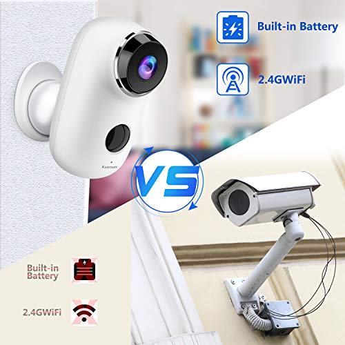 Wireless Outdoor Security Camera, KAMTRON 1080P Home Security Rechargeable Battery Powered