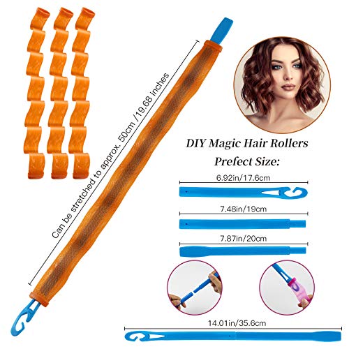 Blizzow 30pcs Hair Curlers Spiral Curls Styling Kit, DIY No Heat Wave