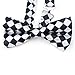 TopTie Mens Black & White Checkerboard Pre-Tied Satin Formal Bow Tie