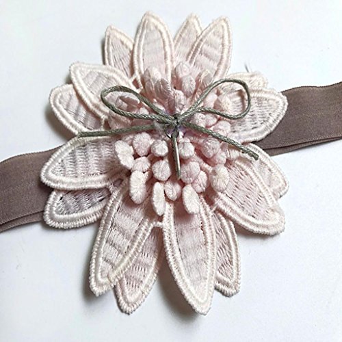 DIGOOD Toddler Baby Girls Boys Flower Ribbon Hairband Party Head Decor Accessories (Pink)