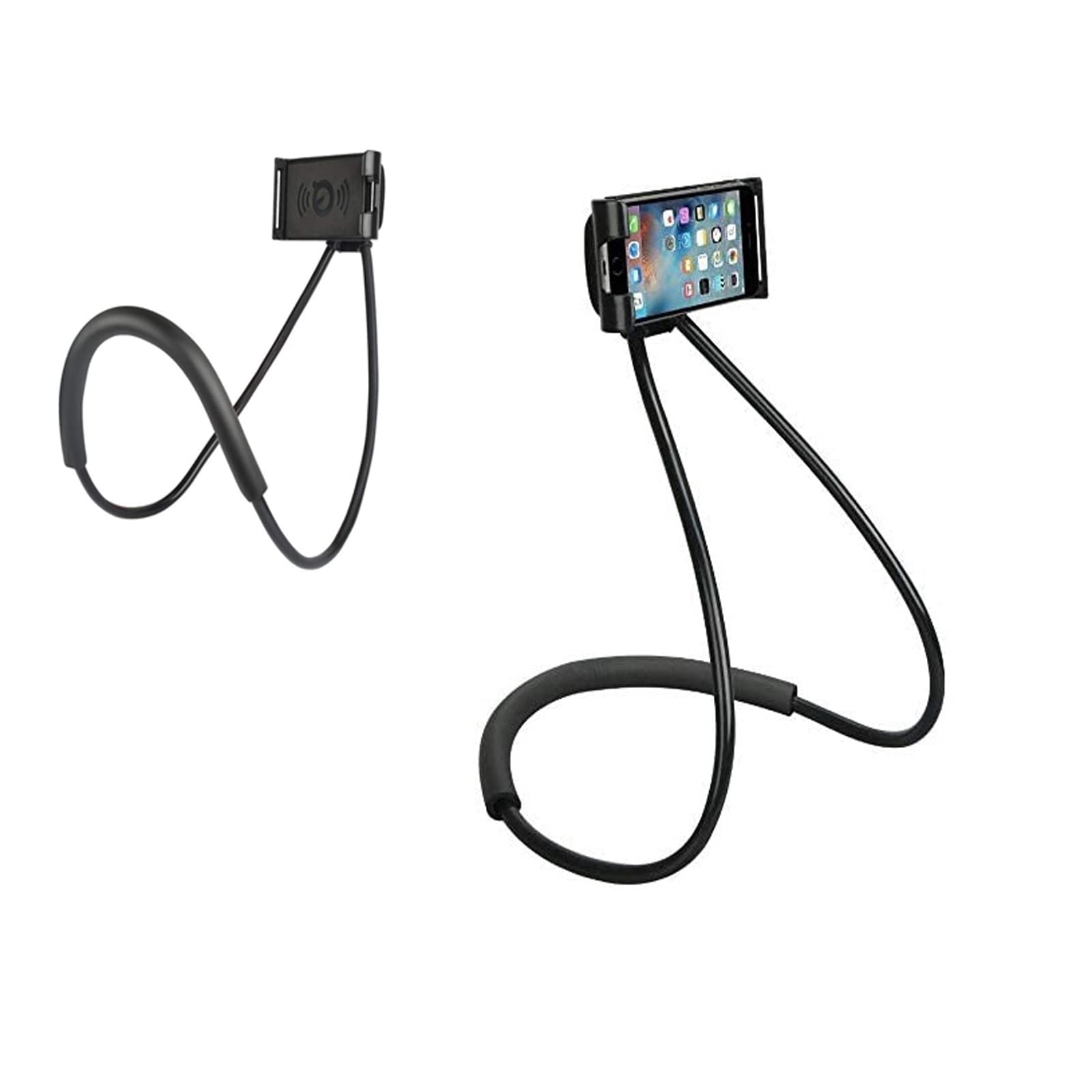 Haoxuann Cell Phone Holder, Universal Smart Mobile Phone Stand,Hanging on Neck Cell Phone Mount Holder(360 Rotating) Multiple Functions Flexible Lazy Bracket (black)