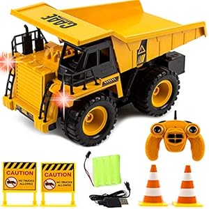 Toysery Remote Control Dump Truck for Kids | Full Functional RC Construction Tractor | Engineering Excavator Toy for Kids