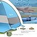 Glymnis Pop Up Beach Tent Sun Shelter Beach Shade Tent with Portable Sun Shade UPF 50 for Outdoor Activities Beach Traveling Blue