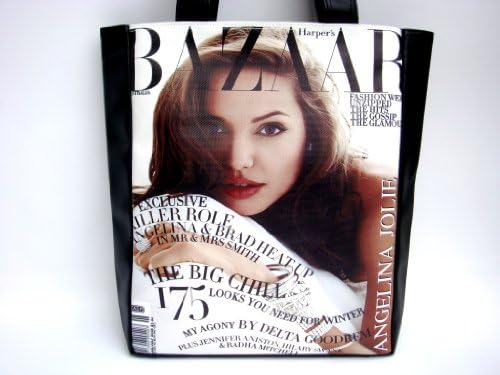 Angelina Jolie Bazaar Magazine Large Tote Shoulder Bag Purse