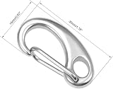 sourcing map Spring Gate Snap Hooks 30mm 304 Stainless Steel DIY Keychain Craft view 2