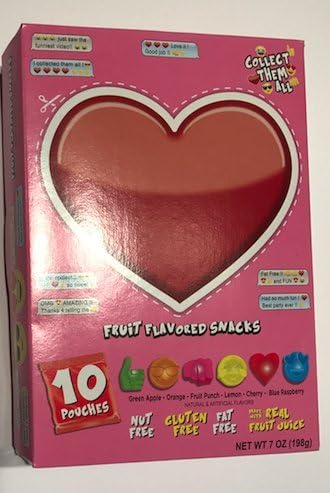 Heart Emoji Shaped Gummy Box - 10 Pouch Box 7oz (Nut Free ~ Fat Free ~ Gluten Free)