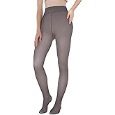 EXQUISLIFE Fleece Lined Tights Sheer Women - Fake Translucent Warm Pantyhose Leggings Sheer Thick Tights, for Winter