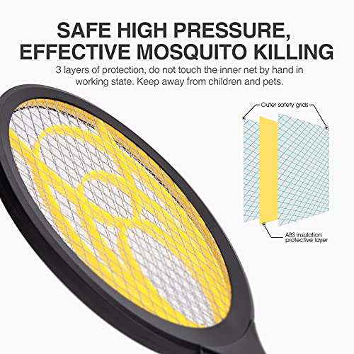mafiti Electric Fly Swatter Fly Killer Bug Zapper Racket for Indoor and