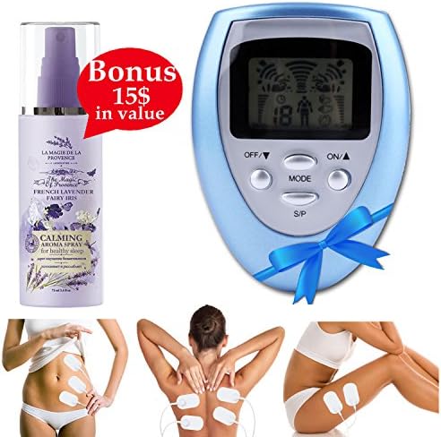 Relieve Stress and Burn Fat with Full Body Pulse Massager Electromagnetic Complex Muscle Stimulator Portable Deep Kneading Wireless Mini Tool + European Calming Aroma Spray for Healthy Sleep + E-Book