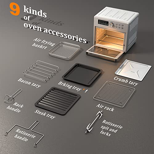 ROOMTEC 26 QT Air Fryer Toaster Oven Combo, 21in1 Large Countertop