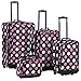 Rockland Luggage 4 Piece Printed Luggage Set, Mulpink Dots, Medium