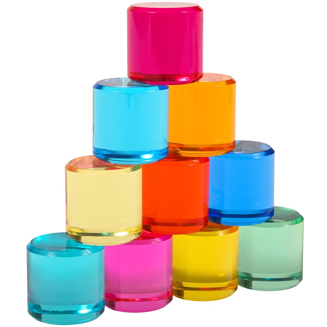 tickit Gem Circles – Acrylic Gemstones Building Blocks – Sensory, Stacking & Educational Toys for Kids – Early Learning, Colour Play, STEM & Indoor Activity – Ideal Christmas Gift Ages 3+