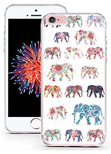 Case for iPhone 6S Elephant - CCLOT Flexible Cover Protector Compatible for iPhone 6/6S Wonderful Elephant Animal Pattern Flower (TPU Protective Silicone Bumper Skin)