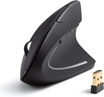 Anker 2.4G Wireless Vertical Ergonomic Optical Mouse 800/1200/1600 DPI Black