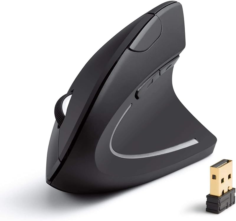 Anker 2.4G Wireless Vertical Ergonomic Optical Mouse 800/1200/1600 DPI Black