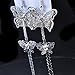 Double Layers Butterfly Rhinestone Long Tassels Hook Linear Earrings Women's New by Fashion Brand