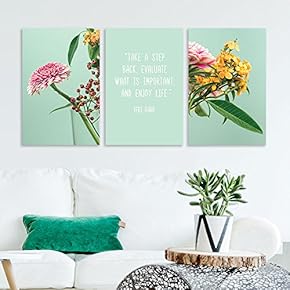 3 Panel Various Kinds of Flowers with Inspirational Quotes Gallery 16 x24 x 3 Panels