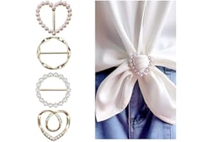 DECIXDE 4PCS Scarf Ring Clip Shirt Clip T-Shirt Ties Clips Clothes Corner Knotted Button for Women (Gold)