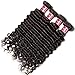 Unice Hair Icenu Series 8A Brazilian Deep Wave Virgin Hair 13x4 Lace Frontal with Bundles 100% Unprocessed Human Hair Extensions Natural Color (18 20 22+16, Frontal)