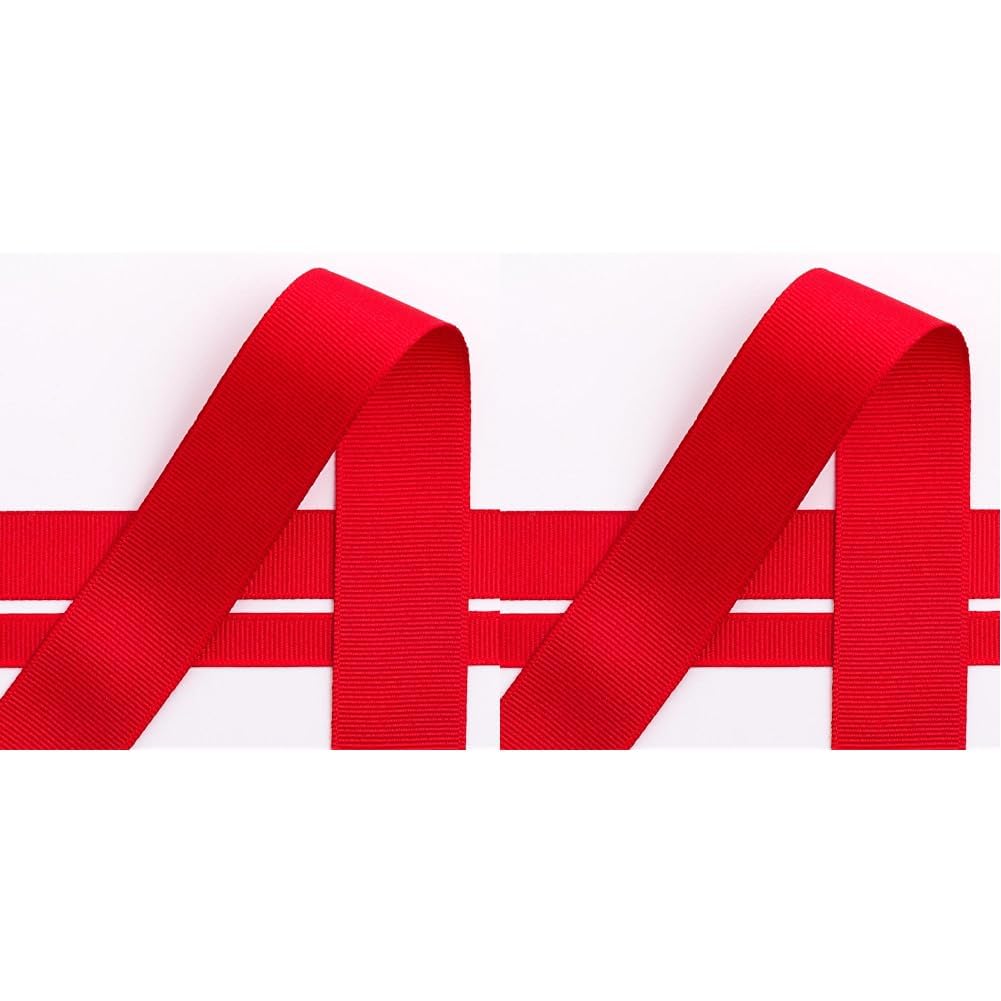 Italian Options Grosgrain Ribbon, 38mm x 10 Metre Roll, Red (Pack of 2)