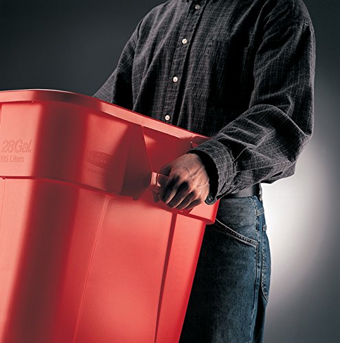 Rubbermaid Commercial FG352600GRAY LLDPE Square Brute 28-Gallon Trash Can without Lid, Gray