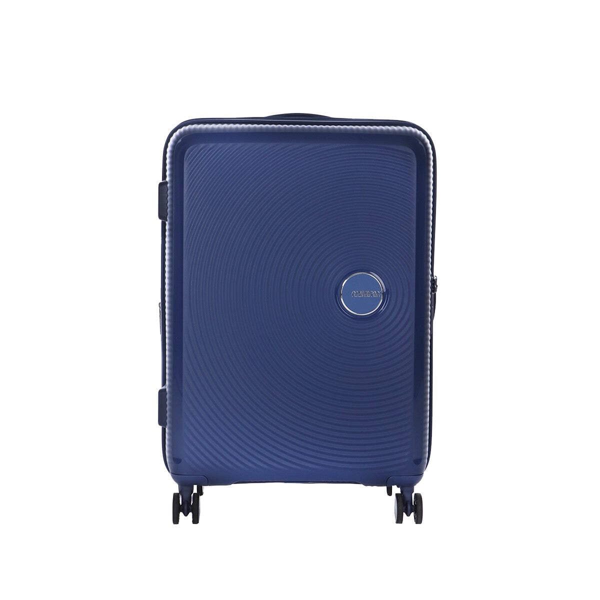 American Tourister Soundbox - Hard Shell Suitcase 67 cm Medium - Trolley Suitcase with 4 Wheels, TSA Lock, Expandable & Light - 71.5/81 L - Blue (Midnight Navy) โ image 1
