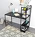 Computer Desk,Modern Style Office Desk 4 Tier Bookshelves Workstation,Home Wood & Metal (Black)