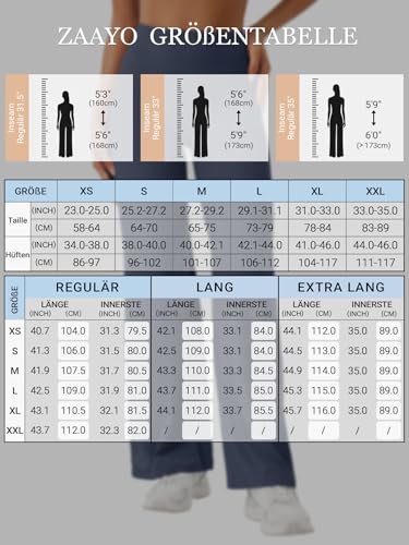 ZAAYO Seamless Straight Leggings Women's High Waist Flared Leggings Yoga Pants Sports Yoga Leggings Women's Gym Yoga Pants Flared Trousers Regular/Long/Extra Long