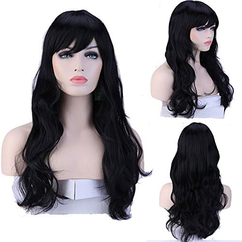 Sygrand(TM) Women Girl 19" long Curly Dark Black Full Wigs Heat Resistant Hair Wig
