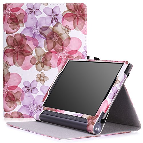 MoKo Lenovo Yoga Tab 3 Plus / Lenovo Yoga Tab 3 pro 10 Case - Slim Folding Cover Case for Lenovo Yoga Tab 3 Plus 10.1/ Lenovo YOGA Tab 3 Pro 10.1 Inch Tablet, Floral PURPLE