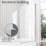 VeeBath Bath Screen Pivot 180° 6mm Toughened Glass 800x1400mm Jade Round view 2