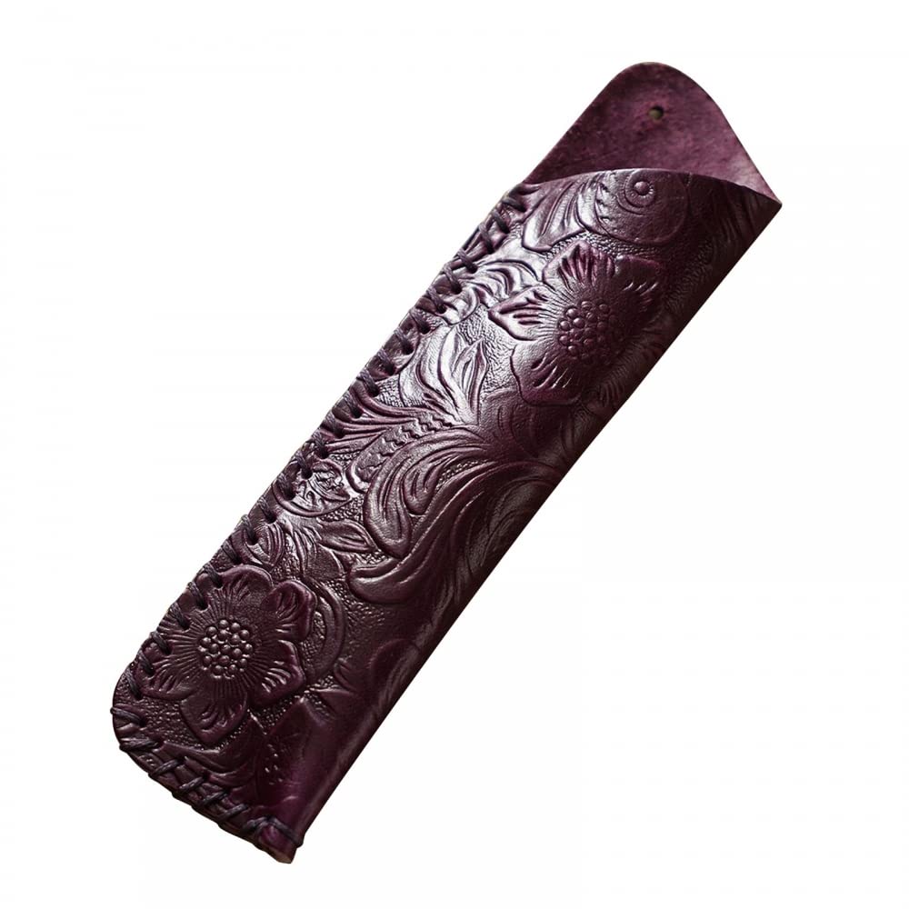 DONGKER Leather Pen Case,Vintage Fountain Pen Sleeve Holder for Two Ballpoint Fountain Rollerball Pens Pencils