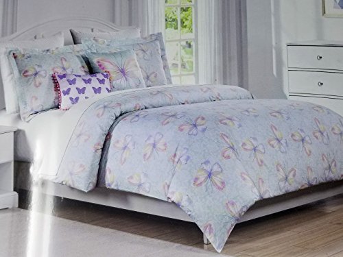 Tahari Home Kids 4pc Twin Comforter Set Butterflies W 2