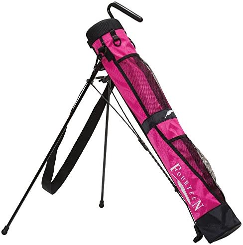 Fourteen Golf Sunday Bag 2017 Fourteen Ultra Light Weight Sunday Carry Bag, Pink