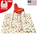 Large Baby Splat Mat for Under High Chair - Waterproof, Washable, Portable Play Mat, Art Crafts Floor/Carpet Protector, Free Matching Bib Included!
