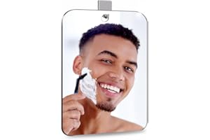 SAFEE MRROR Shower Mirror for Shaving Fogless 6"x8", Bathroom No Fog Shaving Mirror Plexiglass Makeup Small Travel Camping Mirror, Shatterproof Men's Wall Hanging Handheld Locker Mirror