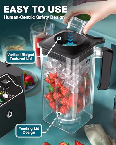 WantJoin Vasos de Licuadora Comercial Profesional, SOLO para WantJoin K90 Protector de Licuadora Carcasa Silenciosa de Sonido 2200W Industriales Fuerte y Silenciosa Potencia de Grado Profesional