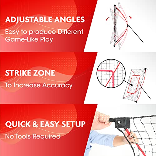 NET PLAYZ PitchBack Portable Baseball Rebound Net, 5ft x 3ft, Quick Set