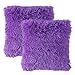 MIULEE Pack of 2 Luxury Faux Fur Throw Pillow Cover Deluxe Winter Decorative Plush Pillow Case Cushion Cover Shell for Sofa Bedroom Car 18 x 18 Inch Purple
