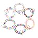 BIHRTC Pack of 30 Colorful Flexible Spiral Telephone Wire Cord Stretchable Spring Wristband with Key Ring for Office, Workshop, Shopping Mall, Sauna (6 Different Colors by Random)
