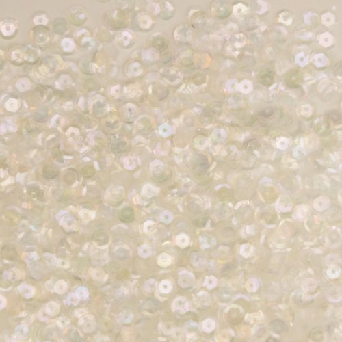 6mm CUP SEQUINS Facet PAILLETTES ~ Light CRYSTAL RAINBOW IRIS IRIDESCENT ~ Made in USA Loose for embroidery, applique, arts, crafts, bridal wear and embellishment