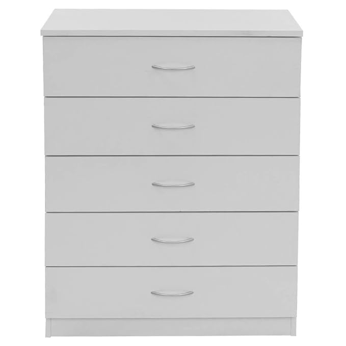 devoted2home Chest of Drawers with Silver Handle, Wood, Draws Small