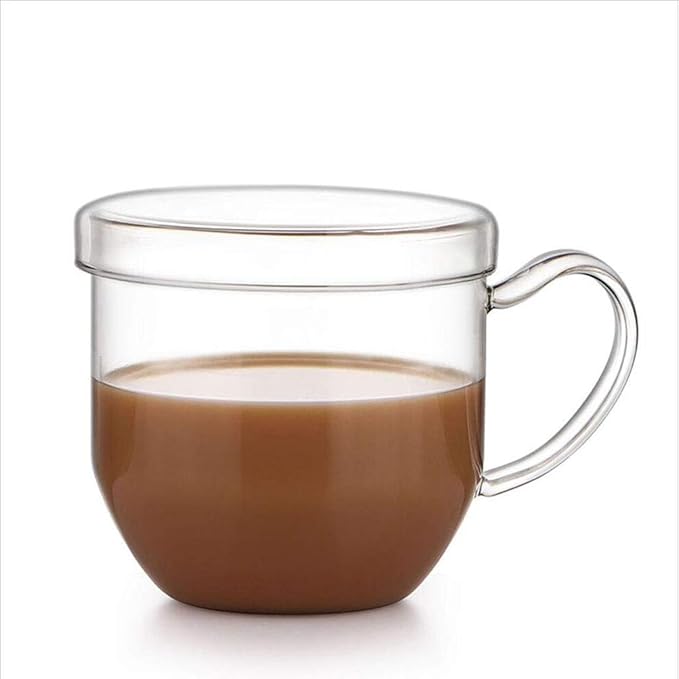 Love Home Taza de té de Vidrio Transparente calentable con Tapa ...