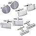 JOVIVI® 4Pairs Stainless Steel Mens Classic Modern Ornate Pattern Style Dress Shirt Cufflinks Mix Design Set (Grey)