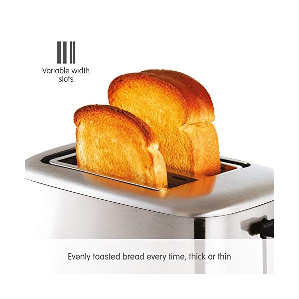 Morphy Richards 222067 Brushed Equip 2 Slice Stainless Steel Toaster, 800 W, Brushed