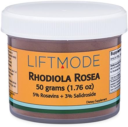 LiftMode Rhodiola Rosea Extract Powder Supplement - Increases Healthy Cognition, Stress Reduction & Antioxidant Effects - Vegetarian, Vegan, Non-GMO, Gluten Free - 50 Grams (125 Servings)