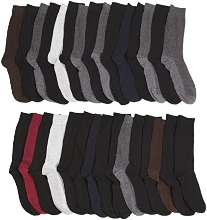 Mens Dress Crew Trouser Socks - 30 Pack Pattern and Solid Formal Fashion Funky Assortment 2 by John Weitz