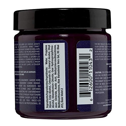 MANIC PANIC Classic Violet Night Semi Permanent Hair Color - Dark, Cool Purple Hair Dye for Women & Men That Lasts 4-6 Weeks - Vegan, Ammonia & Cruelty-Free - Create & Mix Custom Shades (4oz)